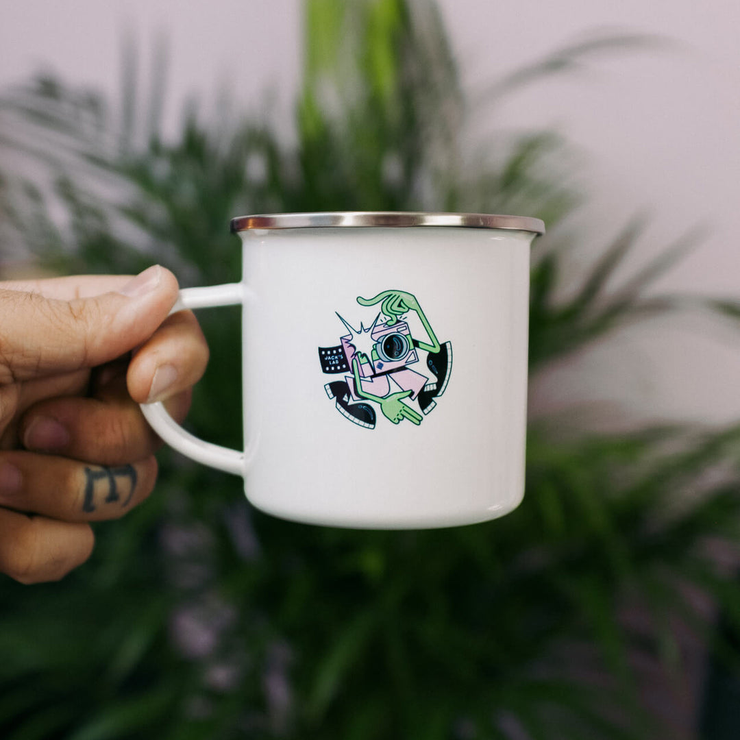 Jack's Lab enamel mug