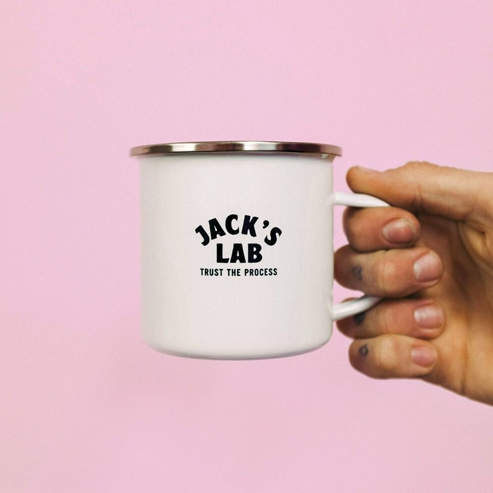 Jack's Lab enamel mug
